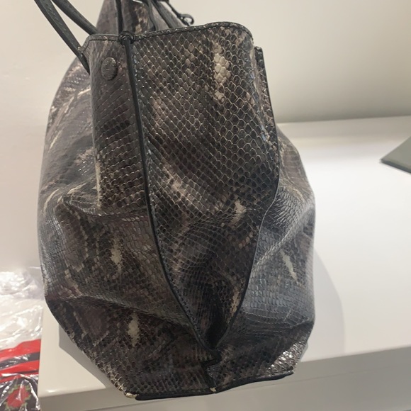 Etienne Aigner Penn Smoke Grey Snake Tote - Picture 16 of 17